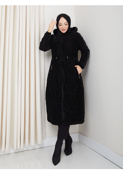 Kadın Tam Dolgulu Bel Bağcıklı Kol Lastikli Nova Kumaş Genç ve Spor Ara Boy Tesettür Mont 0216 fiyatları