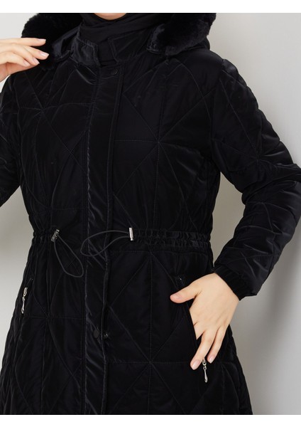 Kadın Tam Dolgulu Bel Bağcıklı Kol Lastikli Nova Kumaş Genç ve Spor Ara Boy Tesettür Mont 0216 fırsatları