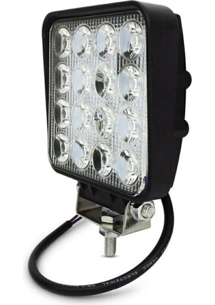 4 Adet 16 LED Off Road Kare Çalışma Lambası Sis Lambası Projektör Gündüz Farı 48 Watt fırsatları
