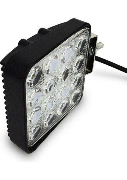 4 Adet 16 LED Off Road Kare Çalışma Lambası Sis Lambası Projektör Gündüz Farı 48 Watt indirimleri