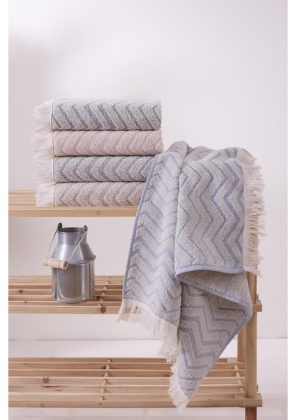 Zikzak Desen 40X60 Pamuklu 5 Parça Mutfak Havlusu / El ve Yüz Kurulama Havlu Seti