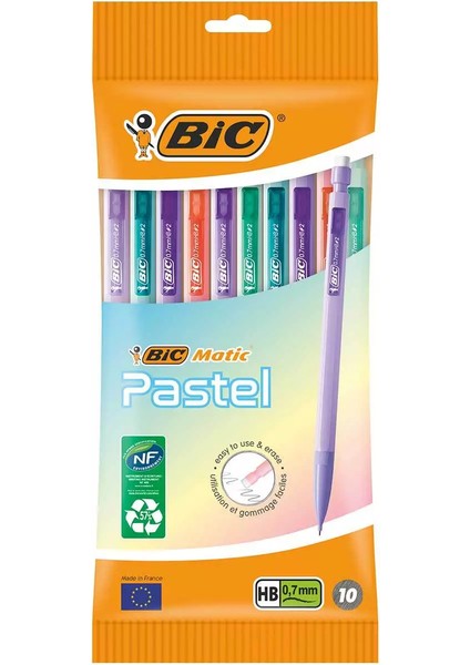 Bıc Matıc Pastel 0.7 Versatil Kalem 10'lu Poşet