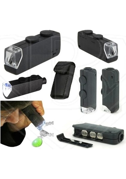 Mini 60X 100X Zoom Lens Odak Takı LED Cep Mikroskop Büyüteç fiyatları