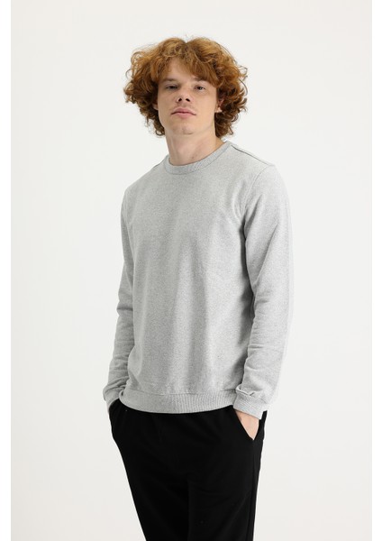 Bisiklet Yaka Pamuklu Sweatshirt fiyatları