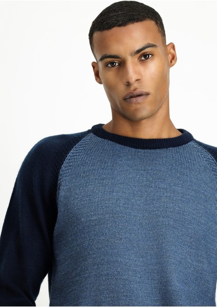 Bisiklet Yaka Regular Fit Dikişsiz Desenli Triko Kazak modelleri