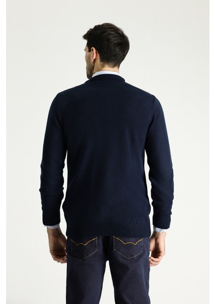 Bisiklet Yaka Regular Fit Desenli Triko Kazak fırsatları