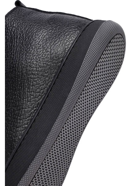 Erkek Siyah Bağcıklı Fermuarlı Deri Spor Bot 25WFD6609FT