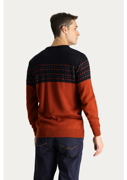 Bisiklet Yaka Slim Fit Dar Kesim Desenli Triko Kazak indirimleri