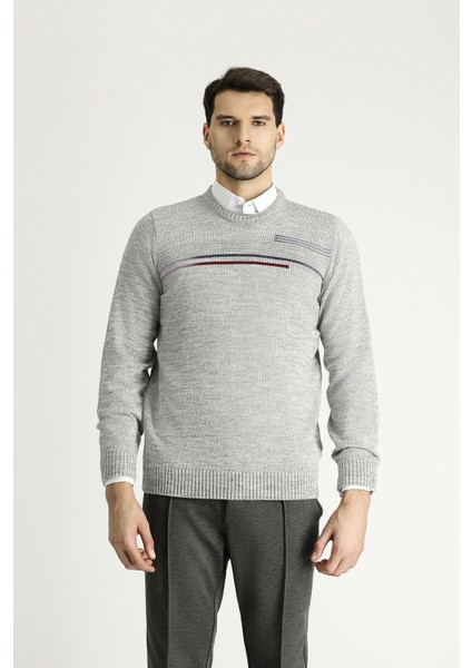 Bisiklet Yaka Regular Fit Desenli Triko Kazak modelleri