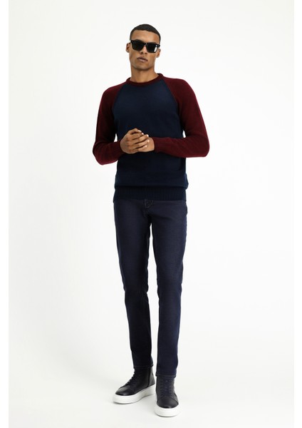 Bisiklet Yaka Regular Fit Dikişsiz Desenli Triko Kazak fiyatları