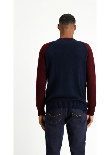 Bisiklet Yaka Regular Fit Dikişsiz Desenli Triko Kazak fırsatları