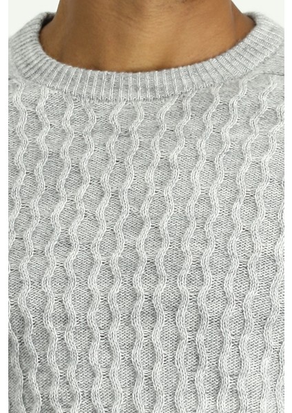 Bisiklet Yaka Regular Fit Dikişsiz Desenli Triko Kazak indirimleri