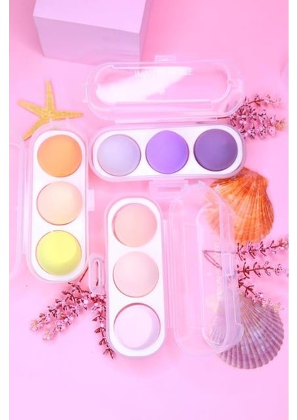 Lılyth 3’lü Kalp Kutulu Renkli Makyaj Sünger Seti | Fondöten & Kapatıcı Uygulama Süngeri fırsatları