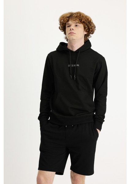 Kapüşonlu Nakışlı Pamuklu Sweatshirt fiyatları