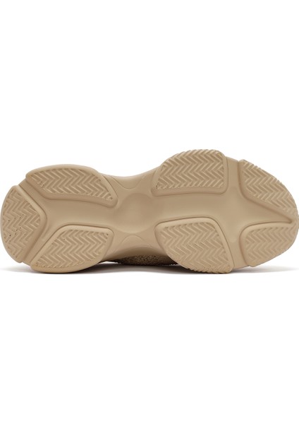 Zero Kadın Bej Bağcıklı Taş Detaylı Kumaş Sneaker 25AFD43026F fırsatları