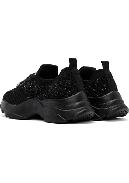 Zero Kadın Siyah Bağcıklı Taş Detaylı Kumaş Sneaker 25AFD43026F indirimleri