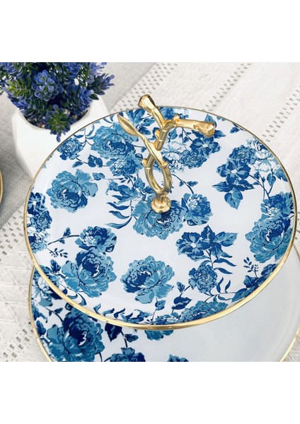 Glore Blue Rose Altın Yaldızlı Cam Kurabiyelik modelleri
