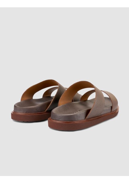 %100 Hakiki Deri Kahverengi Erkek Terlik modelleri