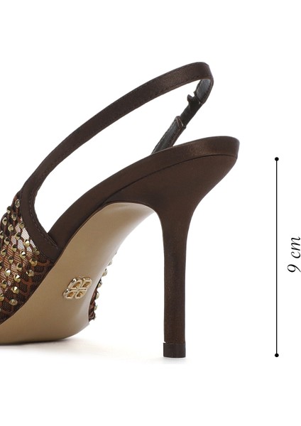 Kadın Bronz Taşlı Arkası Açık Ince Topuklu Deri Ayakkabı 25AFD1207TS modelleri