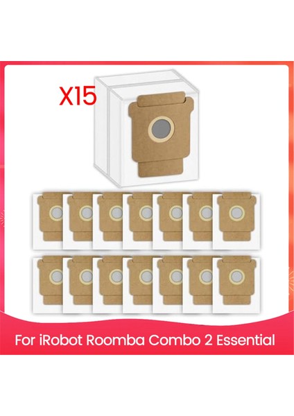 Irobot Roomba Vacuum 2 Essential Robot Süpürge Için 15 Adet Q0520 Toz Torbası, Büyük Kapasiteli Yedek Süpürge Torbaları (Yurt Dışından)