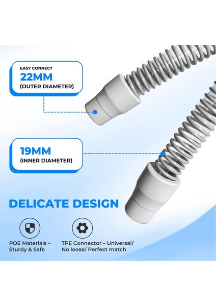 Cpap Sarf Malzemeleri Için 2 Paket Evrensel Hortum Yedekleri, Philips Respironics Için 6 Ayak Hortumlar, Resmed Airsense (Yurt Dışından) indirimleri