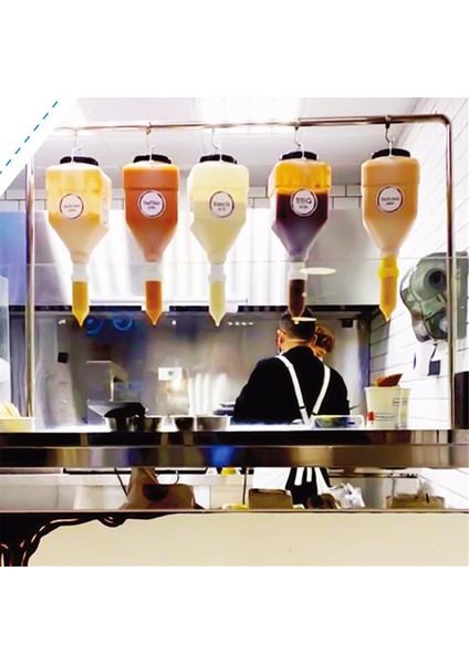 5.5l Sos Şişesi Sıkma Şişesi Asılı Sos Dağıtıcısı Büyük Çaplı Sos Sıkma Şişesi Asılı Sos Dağıtıcısı (Yurt Dışından) indirimleri