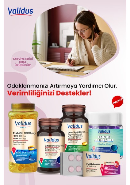 Hafıza Destek Seti - Citicoline - Vitamin B12 - Daily Omega3