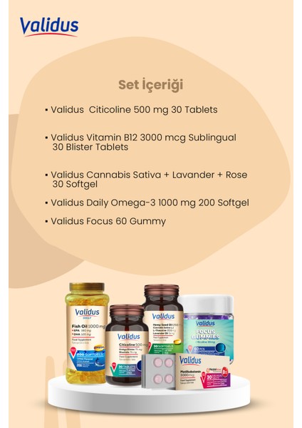 Hafıza Destek Seti - Citicoline - Vitamin B12 - Daily Omega3 fiyatları