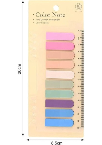 Hayal Sepeti 10 Renkli Cetvelli Mavi Pembe Tonları Şeffaf Pet Indeks / Index Sticker / Postit / Post-It fiyatları