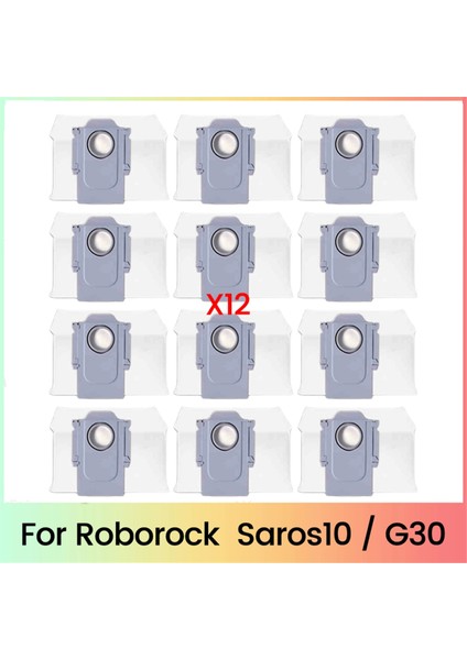 Roborock SAROS10 / G30 Robot Süpürge Aksesuarları Için Toz Torbaları Yedek Dokumasız Toz Torbası Çöp Torbası 12 Adet (Yurt Dışından)