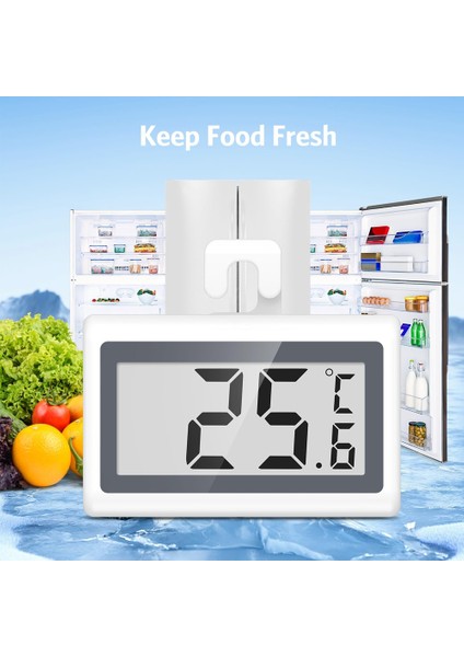Buzdolabı Dondurucu Termometresi, Dijital Buzdolabı Termometresi, LCD Ekranlı, °c/°f Anahtarı, Mutfak, Ev, Restoranlar Için (Yurt Dışından) fırsatları