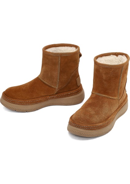 Kadın Taba Süet Deri Teddy Bot 25WFD130410 modelleri