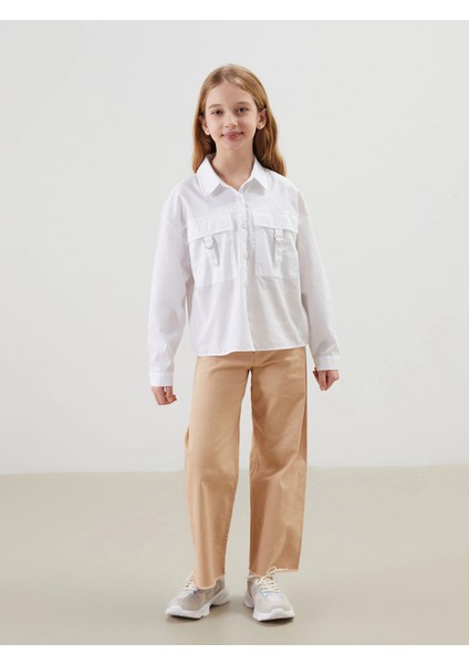Lcw Kids Beyaz Basic Uzun Kollu Kız Çocuk Crop Gömlek fiyatları