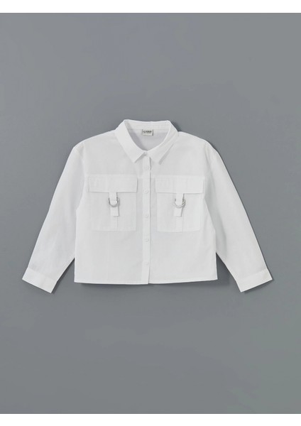 Lcw Kids Beyaz Basic Uzun Kollu Kız Çocuk Crop Gömlek modelleri