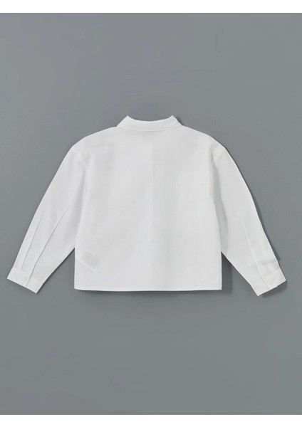 Lcw Kids Beyaz Basic Uzun Kollu Kız Çocuk Crop Gömlek fırsatları