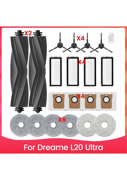 Dreame L20 Ultra Ana Yan Fırça Hepa Filtre Paspas Pedleri Elektrikli Süpürge Yedek Parçaları Için Aksesuarlar (Yurt Dışından)