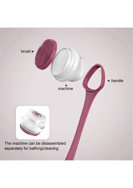 5'i 1 Arada Şarj Edilebilir Elektrikli Duş Fırçası Seti - Uzun Saplı Silikon Sırt Fırçası Banyo, Vücut Temizliği ve Masaj Için (Yurt Dışından) modelleri