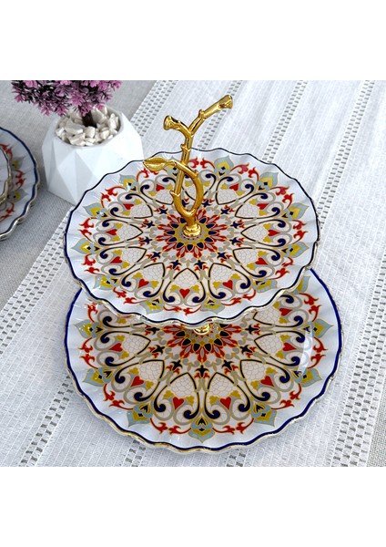 Glore Orient Altın Yaldızlı Cam Kurabiyelik