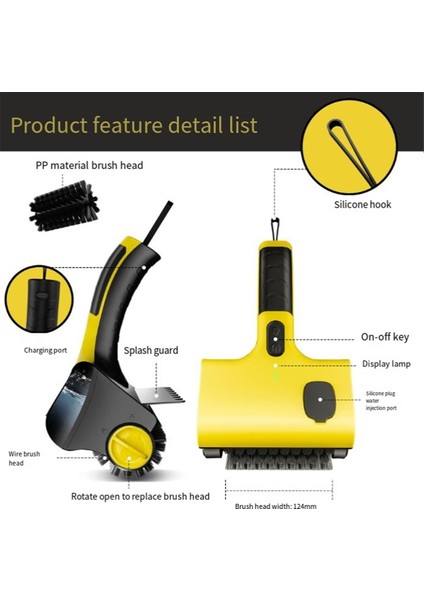 Kablosuz Elektrikli Barbekü Izgara Temizleme Fırçası, Ev Mutfak Fayans Temizleme Fırçası Değiştirilebilir Fırça Başlıkları (Yurt Dışından) fırsatları