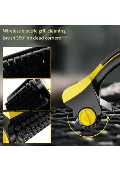 Kablosuz Elektrikli Barbekü Izgara Temizleme Fırçası, Ev Mutfak Fayans Temizleme Fırçası Değiştirilebilir Fırça Başlıkları (Yurt Dışından) indirimleri