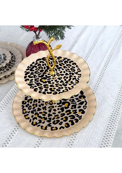 Leopar Wavy Altın Yaldızlı Kurabiyelik modelleri