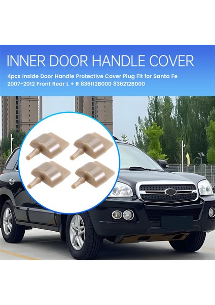4 Adet Iç Kapı Kolu Koruyucu Kapak Tapası Hyundai Santa Fe 2007-2012 Ön Arka L + R 836112B000 836212B000 (Yurt Dışından) fırsatları
