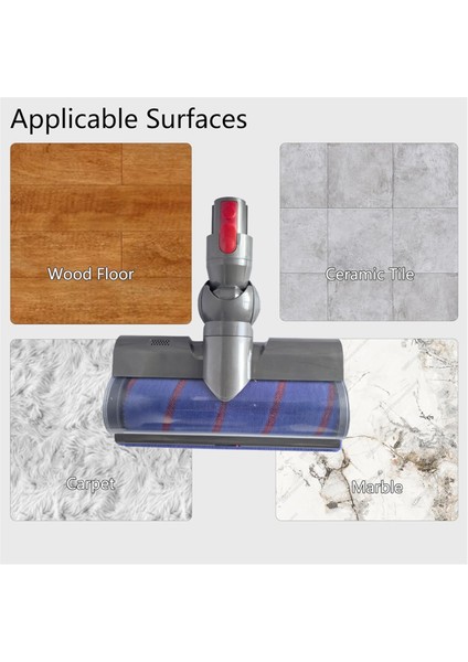 Dyson V7 V8 V10 V11 V15 Kablosuz Süpürgeler Için Vakum Ek Parçaları Motor Başlığı Halı Zeminler Için LED Toz Işıkları ile Brus (Yurt Dışından) indirimleri