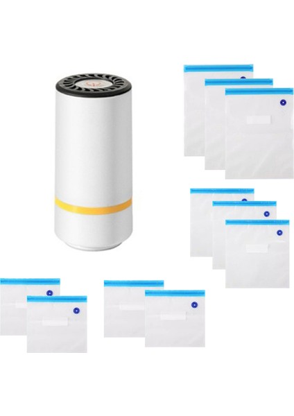 Mini Vakumlu Paketleme Makinesi Taşınabilir USB Şarj Edilebilir Vakumlu Paketleme Makinesi 10 Yeniden Kullanılabilir Poşet Içerir Mutfak, Barbekü ve Seyahat Için Ideal (Yurt Dışından)