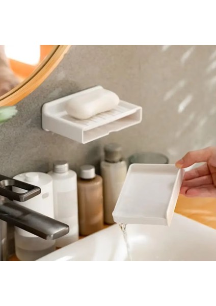 Duvara Monte Sabunluk Tutucu, Delinmez, Kendinden Yapışkanlı, Çıkarılabilir Çekmeceli Çift Katmanlı, Banyo Için Tahliye Dağıtıcısı (Yurt Dışından) indirimleri