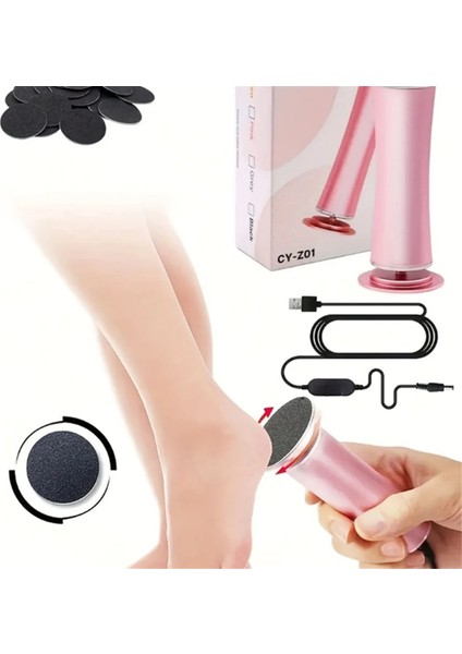 Elektrikli Ayak Nasır Giderici Elektrikli Pedikür Makinesi Ayarlanabilir Hız 60 Adet Yedek Zımpara Siyah (Yurt Dışından) fırsatları