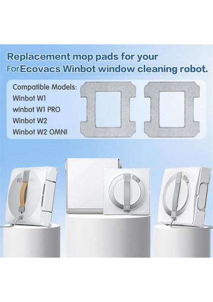 Ecovacs Winbot W1 / W1 Pro / W2 Pro / W2 Omni Pencere Temizleme Robotları Için Temizleme Pedleri, Yıkanabilir Yedek Bez (Yurt Dışından) fiyatları