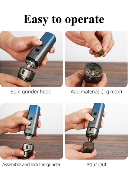 Taşınabilir Otomatik Öğütme Elektrikli Ot Öğütücü Tek Dokunuşla 1,5 G'a Kadar Öğütme Otomatik Kuru Baharat Değirmeni Makinesi Mavi (Yurt Dışından) fırsatları