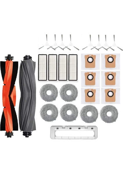 Xiaomi Robot Vakum X20 +/X20 Plus Için 27 Adet Yedek Parçalar Yan Fırça Filtresi Paspas Bezi Toz Torbası Ana Fırça ve Kapak (Yurt Dışından)
