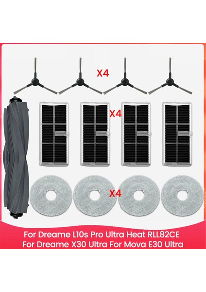 Dreame L10S Pro Ultra Heat RLL82CE, Dreame X30 Ultra, Mova E30 Ultra Vakum Ana Yan Fırça Hepa Filtre Paspas Için (Yurt Dışından)